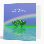 55th Anniversary Emerald Hearts 3 Ring Binders