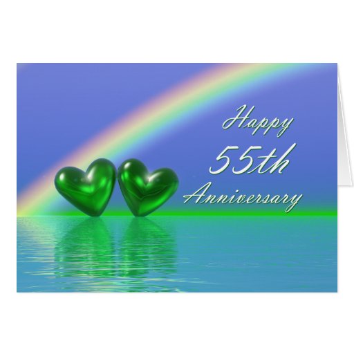 55th Anniversary Emerald Hearts Card