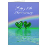 55th Anniversary Emerald Hearts (Tall) Cards