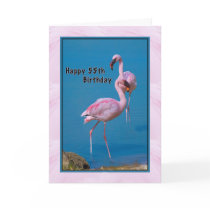 55th Birthday Card with Pink Flamingo