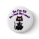 55th Birthday Cat Gifts Pinback Button