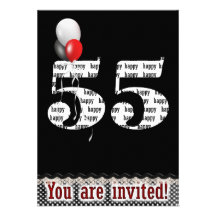 55th Birthday Party Custom Invite