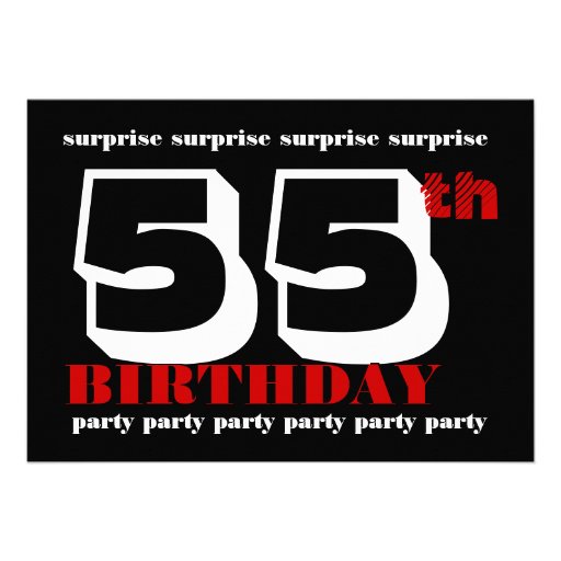 55th SURPRISE Birthday Party Invitation Template