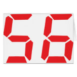 56 fifty-six red alarm clock digital number card