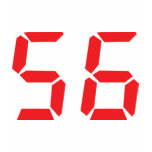 56 fifty-six red alarm clock digital number t-shirts