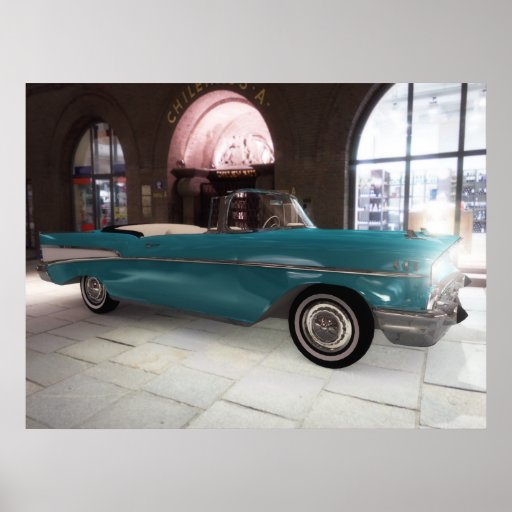 '57 Chevy - BLEU - haute résolution ! Affiche