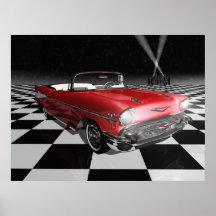 '57 Chevy sur le damier Posters