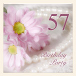 57th Birthday party invitation with daisies invitations