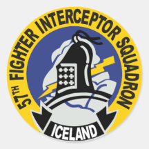 57th Fighter Interceptor Squadron Round Stickers