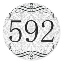 592 Area Code Round Stickers