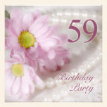 59th Birthday party invitation with daisies invitations