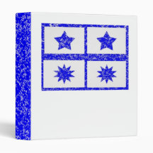 5 & 10 Point Sparkle Lucky BlueStars 3 Ring Binder