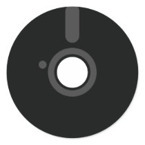 5.5 floppy disc round sticker