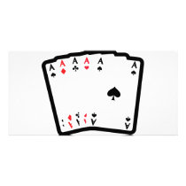 5 aces icon personalized photo card