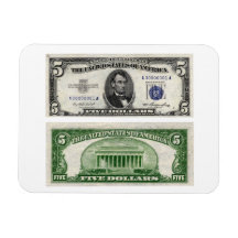 $5 Banknote, Silver Certificate, Series of 1953 Rectangle Magnet
