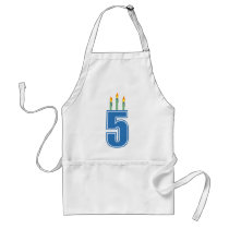 5 Birthday Candles (Blue / Green) Aprons