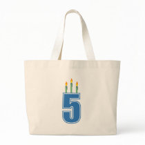5 Birthday Candles (Blue / Green) Tote Bags