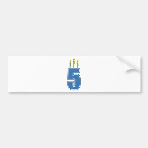 5 Birthday Candles (Blue / Green) Bumper Stickers