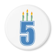 5 Birthday Candles (Blue / Green)
