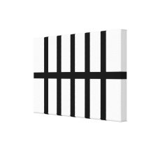 5 Bisected Black Lines Stretched Canvas Print