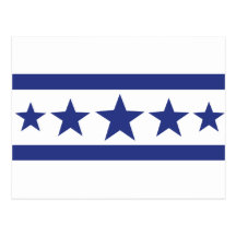 5 blue stars post cards