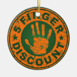 5 Finger Discount Logo Orange Christmas Tree Ornaments