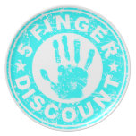 5 Finger Discount Logo Party Plate