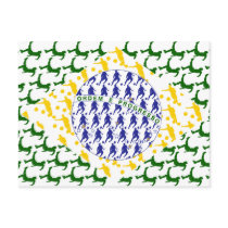 5 gold stars soccer player flag of brazil post card