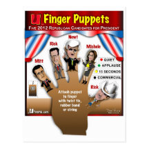 5 GOP Finger Puppets Postcards