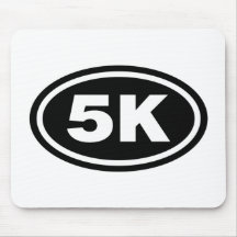 5 K Runner Black Oval Mousepad