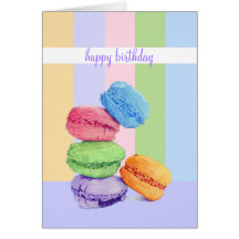 5 Macarons stripes Birthday Card
