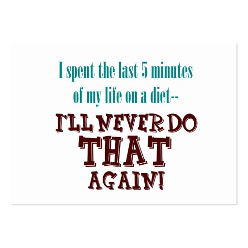 5 Minute Diet Profile or Business Cards