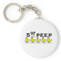 5 of P.E.E.P. keychains