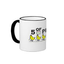 5 of P.E.E.P. Coffee Mugs