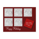 5 Photo Holiday Greeting Red Post Card