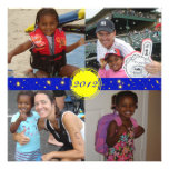 5 Photo Square Starlight Christmas Card Personalized Invite