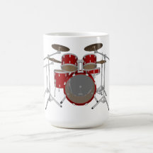 5 Piece Drum Kit - Red - Coffee Mug - Drum Set