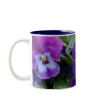 5 Purple Lavender Blue Pansies Coffee Mugs
