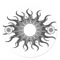 5 suns round sticker