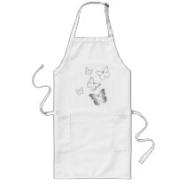 5 White Butterflies Aprons