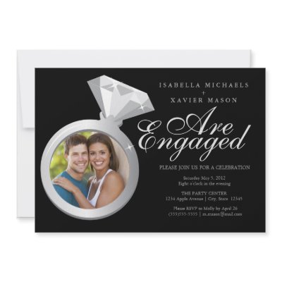 5 x 7 Engagement Ring | Engagement Party Invite by PinkMoonPaperie