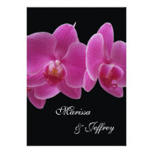 5 X 7 Orchid Wedding Invitation -- Purple Orchids
