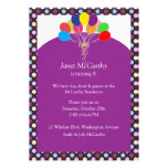 5 x 7 Purple Children's Birthday Party Invitation invitations