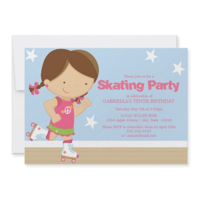 5 x 7 Skating Party | Birthday Party Invite by PinkMoonPaperie
