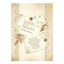 5" x 7" Vintage Elegant Grunge Wedding Invitatio Custom Invitation