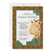 5 x 7 Zanzibar GIRAFFE Jungle Baby Shower Invites
