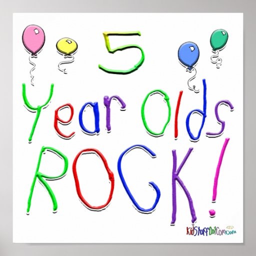 5 Year Olds Rock ! Print
