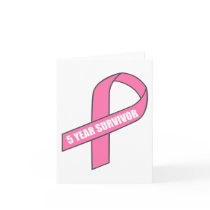5 Year Survivor (Breast Cancer Pink Ribbon) Card
