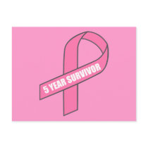 5 Year Survivor (Breast Cancer Pink Ribbon) Post Card