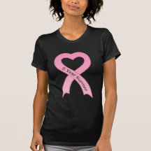 5 Year Survivor Pink Ribbon Ladies Black T-Shirt